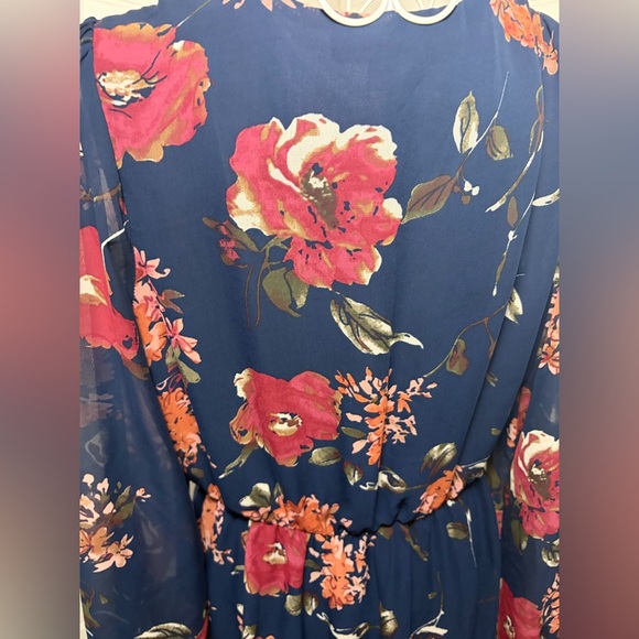 Lulu's Navy Floral Long Sleeve Dress - Picture 10 of 10
